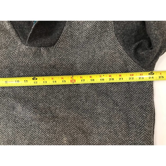 Concrete Casual Men's Shawl Collar Pullover Sweater Lambswool Blend Gray Large - Picture 8 of 9